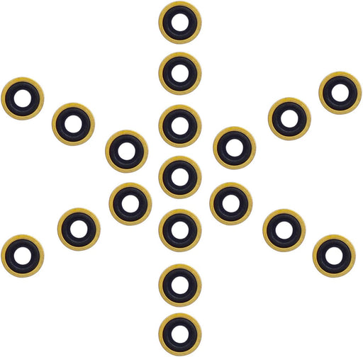 O2 Oxygen Tank Regulator Brass + Rubber Yoke Washer O-Ring Seals - Pack of 28 (Black)