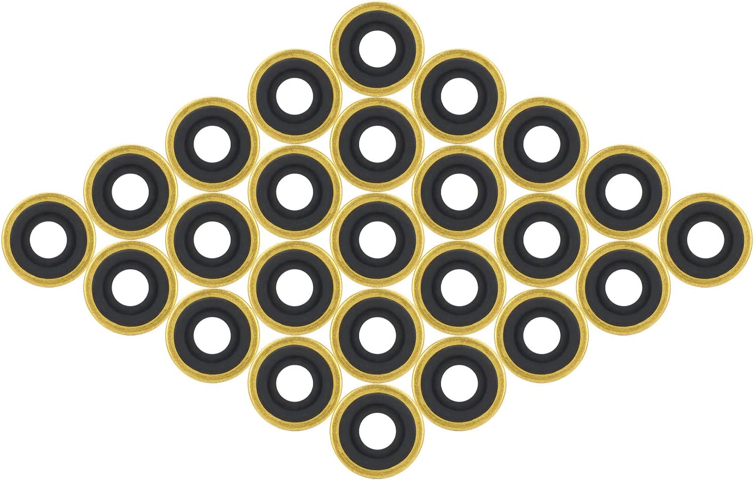 Oxygen Regulator Washer, O2 Ring Seals Brass Yoke Washer, Oxygen Tank Gasket - 25Pack