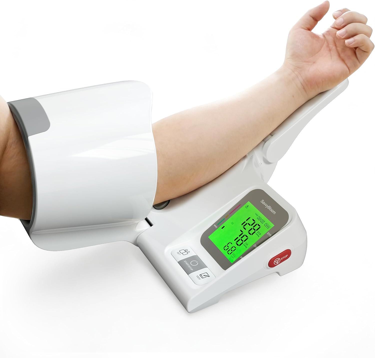 Automatic Upper Arm Blood Pressure Monitor for Home Use, BP Machine with Wide Range Cuff 7.1''-16.5'' for 2 Users, Stores 99 Readings