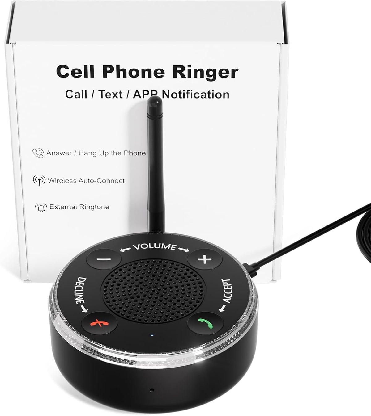 Loud Cell Phone Ringer Amplifier for Seniors & Hearing Impaired, 116dB ...