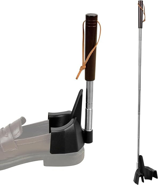 9.6"-31" Retractable Shoe Horn Long Handle for Seniors, Extra Long Shoehorns Shoe Funnel Shoe Spoon No Bending Over
