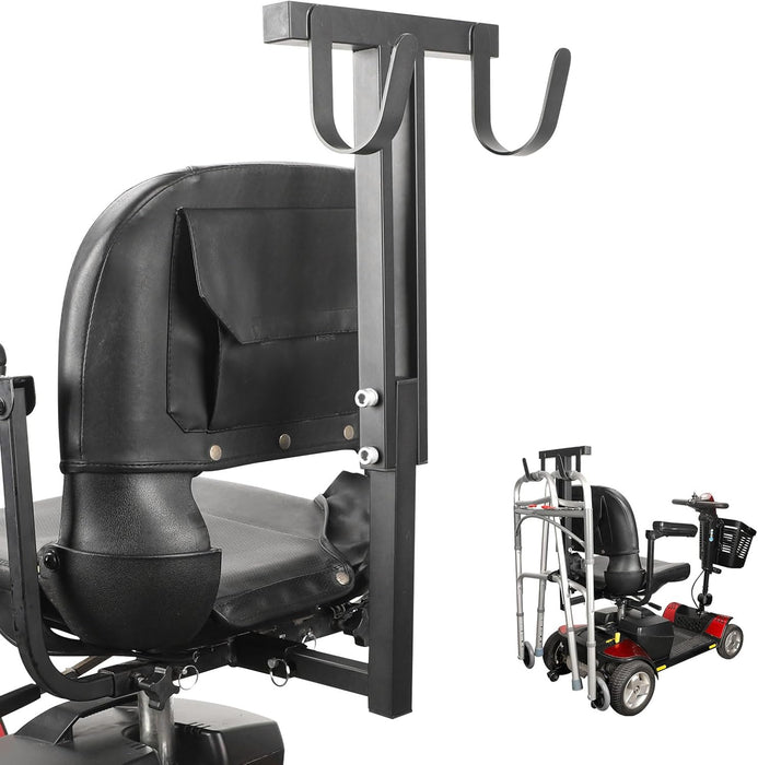 Walker Metal Bracket Hook - Scratch-Resistant Alloy Steel, Fits Walkers (Rollators are not Compatible), Compatible with Pride Mobility & Golden Technologies (1" x 1" Universal Rear Interface)