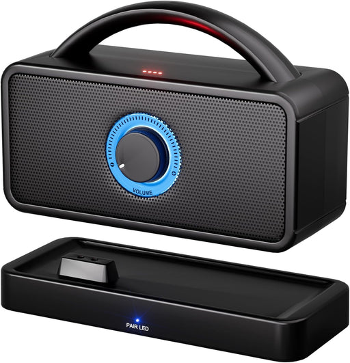 5.8 GHz Wireless TV Speakers for Hard of Hearing Seniors, Portable TV Speakers for Smart TV, No More Struggling for Volume, No Sound Lag, 5 Cables Include to Connect TV