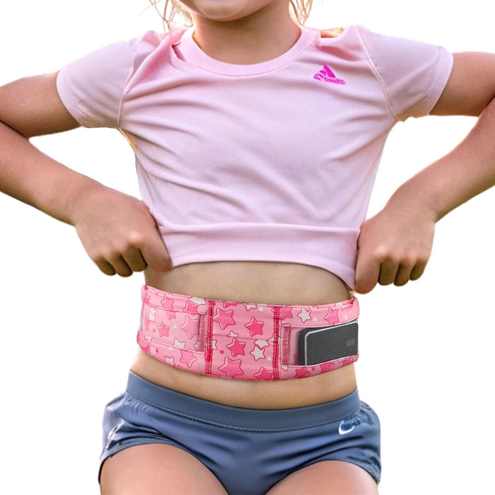 Diabetic Pump Belt for Kids - Adjustable Insulin Pump Belt for T1 Diabetics Children - Soft Sports & Sleep Waist Band with Mesh Pockets, No Buckle Strap Holder