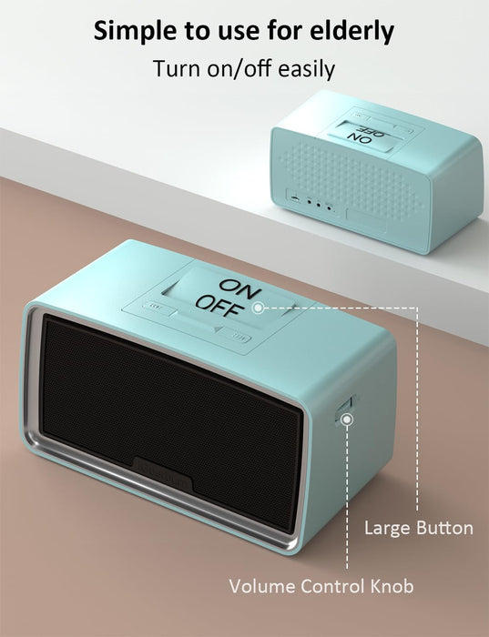 Simple Music Player for Dementia Elderly Seniors Easy MP3 Player as Alzheimers Dementia Visually Impaired Patients Product Gift One-Touch Controls ON/Off Retro Music Box