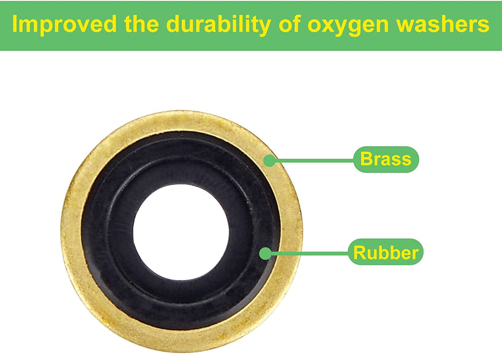 Oxygen Regulator Washer, O2 Ring Seals Brass Yoke Washer, Oxygen Tank Gasket - 25Pack