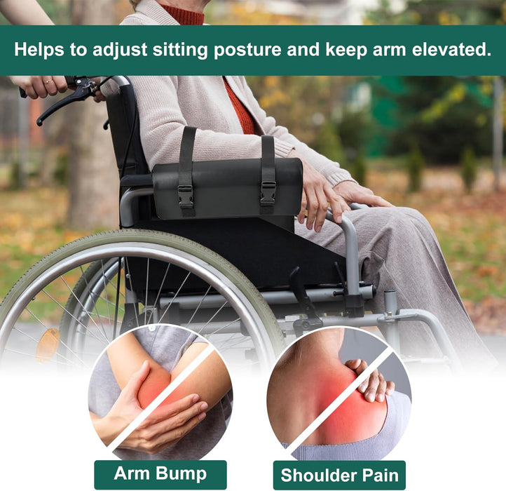 11.8''L Lateral Support for Wheelchair Armrest Pads Cushions, Arm Trough for Wheelchair Right/Left Side, Arm Rest Support Adjust Leaning Posture for Seniors Stroke Patient Essentials Gifts