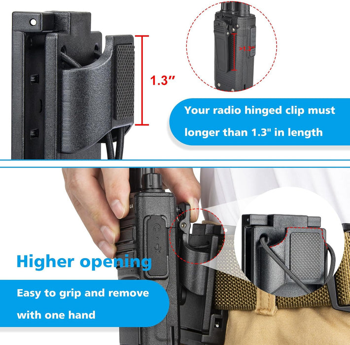 Tactical Radio Holder Duty Belt, Radio Holster Walkie Talkie Holder Belt Clip Law Enforcement Accessories for Motorola, BaoFeng, Midland, Hytera Radios