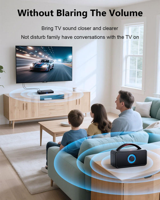 5.8 GHz Wireless TV Speakers for Hard of Hearing Seniors, Portable TV Speakers for Smart TV, No More Struggling for Volume, No Sound Lag, 5 Cables Include to Connect TV