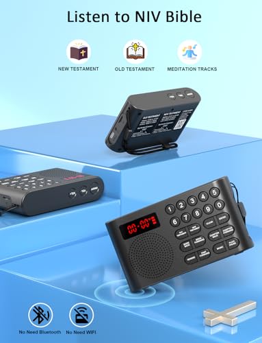 Audio Bible Player (NIV/KJV) - Electronic Talking Bible in New International Version, Non-dramatized Holy Bible Reader for Seniors, Adults, Kids, Blind and Who with Vision Issues | Easy to Use