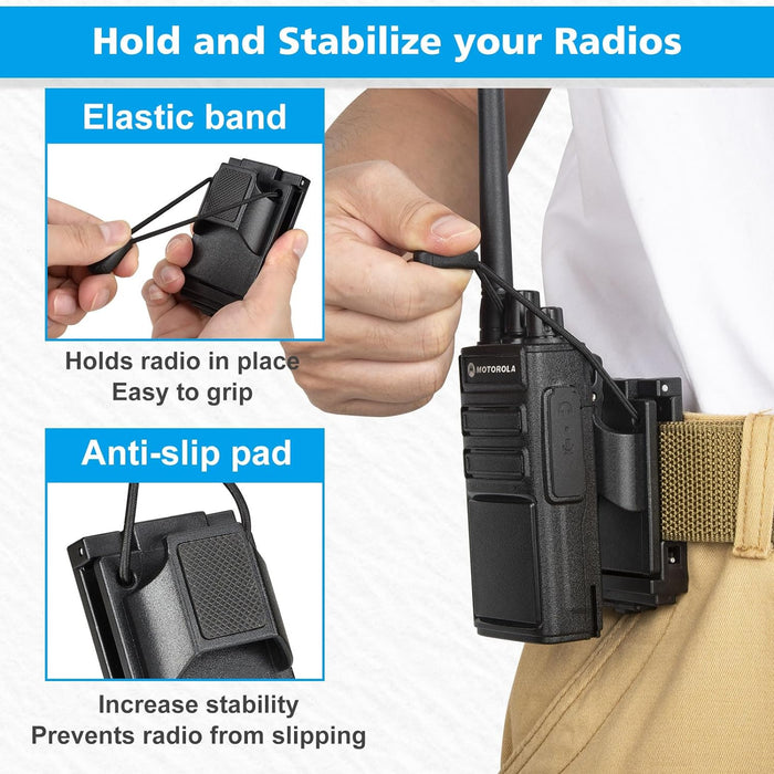 Tactical Radio Holder Duty Belt, Radio Holster Walkie Talkie Holder Belt Clip Law Enforcement Accessories for Motorola, BaoFeng, Midland, Hytera Radios