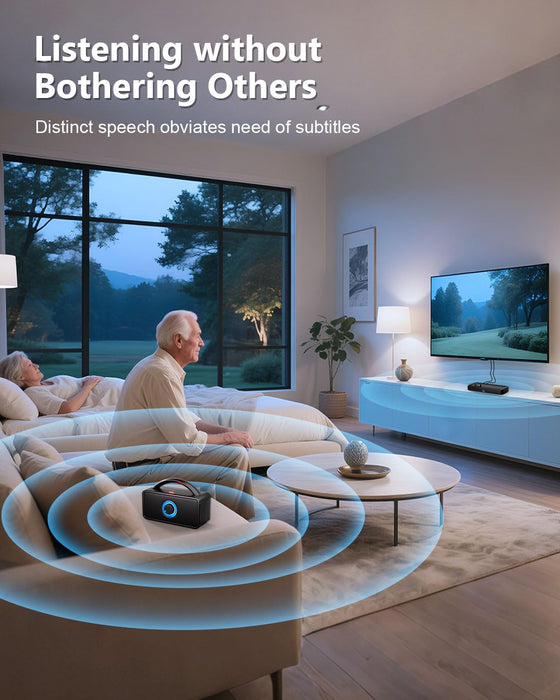 5.8 GHz Wireless TV Speakers for Hard of Hearing Seniors, Portable TV Speakers for Smart TV, No More Struggling for Volume, No Sound Lag, 5 Cables Include to Connect TV