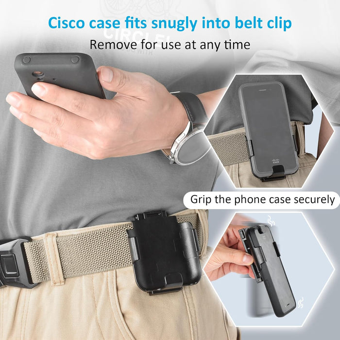 VoIP Phone Case with Belt Clip for Cisco Wireless Phone 840, Cisco 840 Belt Clip Fits Belts Up to 2.35'', Cisco CP-840 Case Provides Full Edge Protection - Portable & Easy Access Black