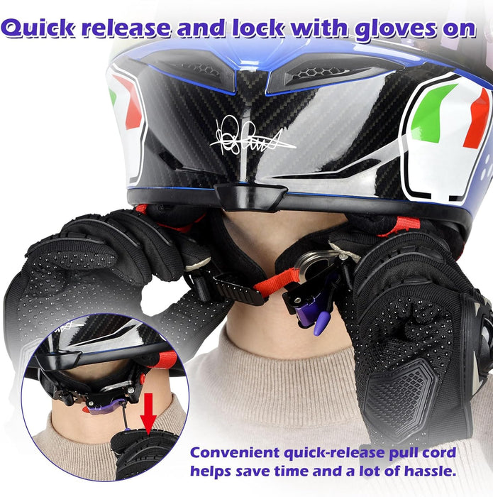 Motorcycle Helmet Quick Release Buckle Kit, Stainless Steel Motorcycle Helmet Accessories Chin Strap Buckle for D-RING Helmets, Easy to Disconnect Even with Gloves
