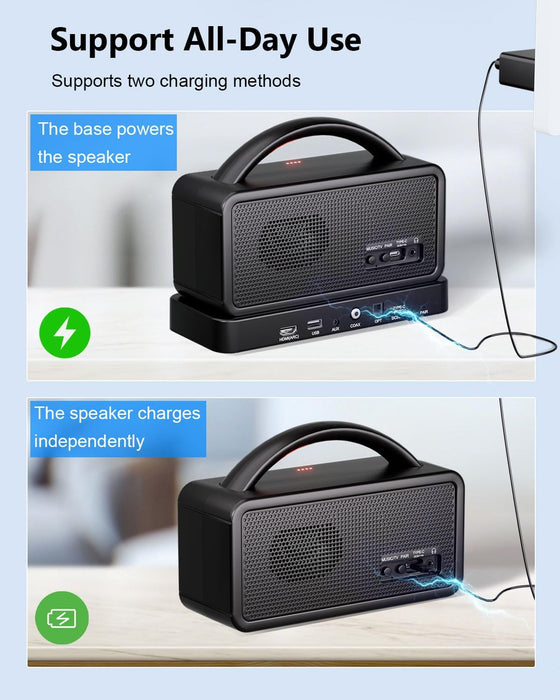 5.8 GHz Wireless TV Speakers for Hard of Hearing Seniors, Portable TV Speakers for Smart TV, No More Struggling for Volume, No Sound Lag, 5 Cables Include to Connect TV