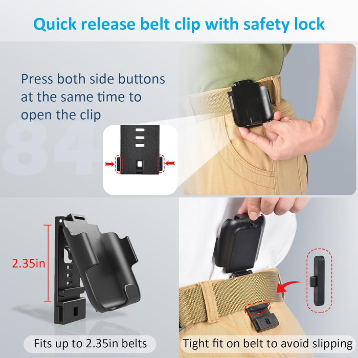 VoIP Phone Case with Belt Clip for Cisco Wireless Phone 840, Cisco 840 Belt Clip Fits Belts Up to 2.35'', Cisco CP-840 Case Provides Full Edge Protection - Portable & Easy Access Black