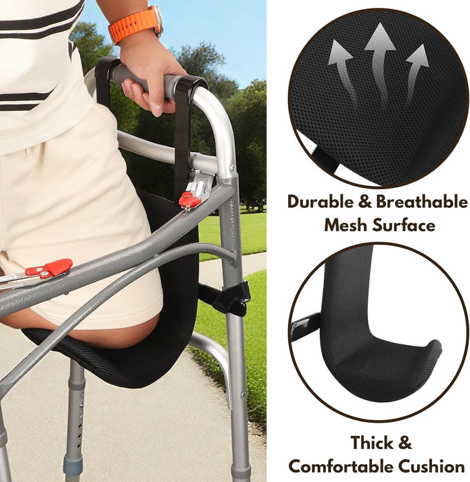 Knee Sling for Walker, Leg Support Up to 300lbs with Comfortable Cushion, Knee Rehabilitation Equipment for Adults, Knee Recovery Equipment Walker Attachment Accessories