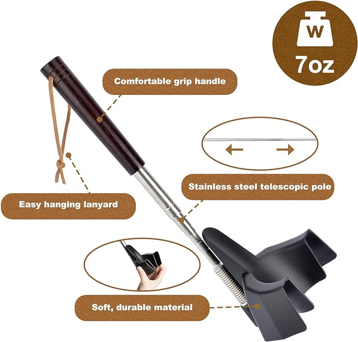 9.6"-31" Retractable Shoe Horn Long Handle for Seniors, Extra Long Shoehorns Shoe Funnel Shoe Spoon No Bending Over