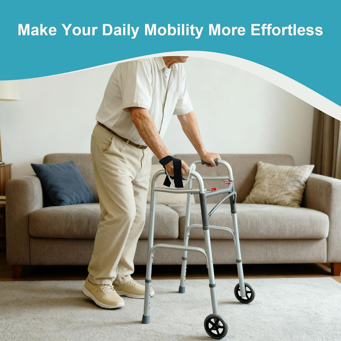 Walker Hand Support with Dual Anti-Slip Straps – Comfortable Splint for Elderly & Limited Hand Mobility Users, Walker Splint Easy to Use at Home/Outdoor