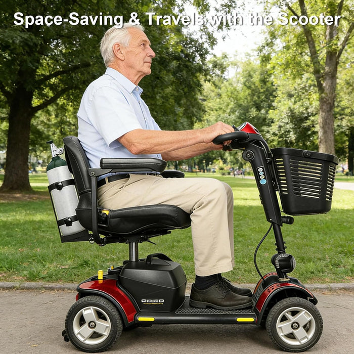 Oxygen O2 Tank Holder Metal Bracket Tank Mount - Sturdy, Fits D/M-15/E/M-24(Other Sizes Not Applicable), Compatible with Pride Mobility Scooters & Golden Technologies(1" x 1" Universal Rear Interface)