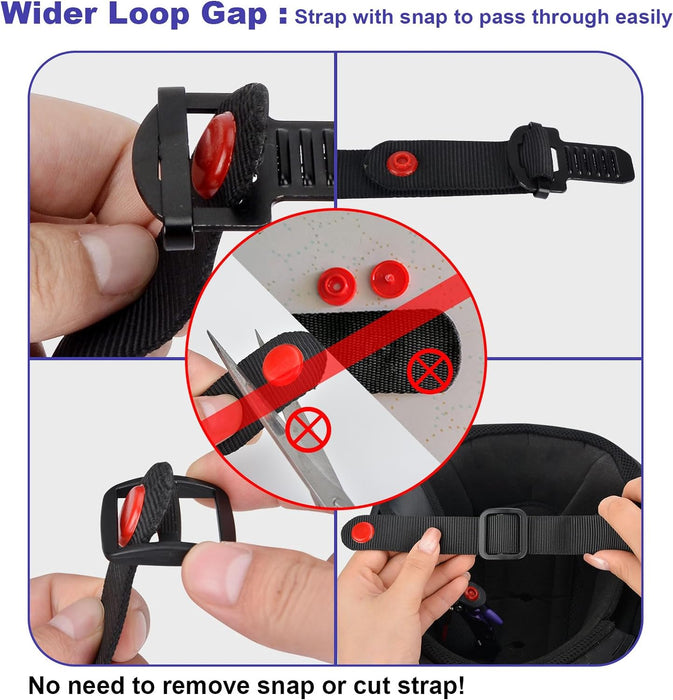 Motorcycle Helmet Quick Release Buckle Kit, Stainless Steel Motorcycle Helmet Accessories Chin Strap Buckle for D-RING Helmets, Easy to Disconnect Even with Gloves