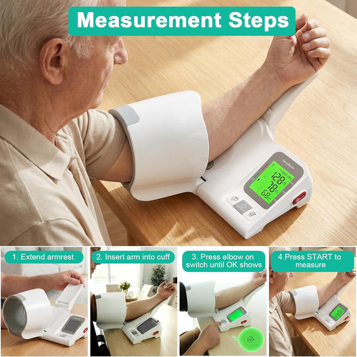 Automatic Upper Arm Blood Pressure Monitor for Home Use, BP Machine with Wide Range Cuff 7.1''-16.5'' for 2 Users, Stores 99 Readings