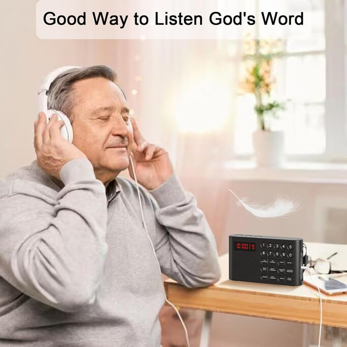 KJV Audio Bible Player for Seniors, Electronic Bible Old & New Testament in King James Version, Easy Read Talking Bible with 26H Playtime