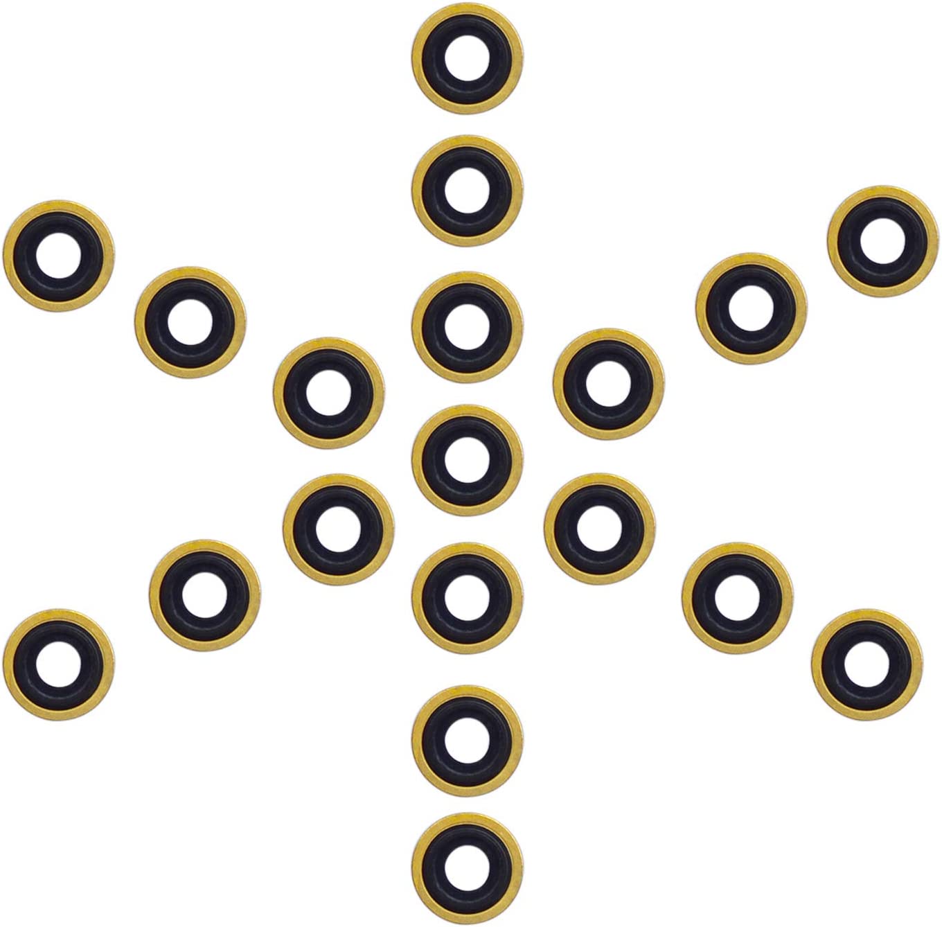 O2 Oxygen Tank Regulator Brass + Rubber Yoke Washer O-Ring Seals - Pack of 28 (Black)
