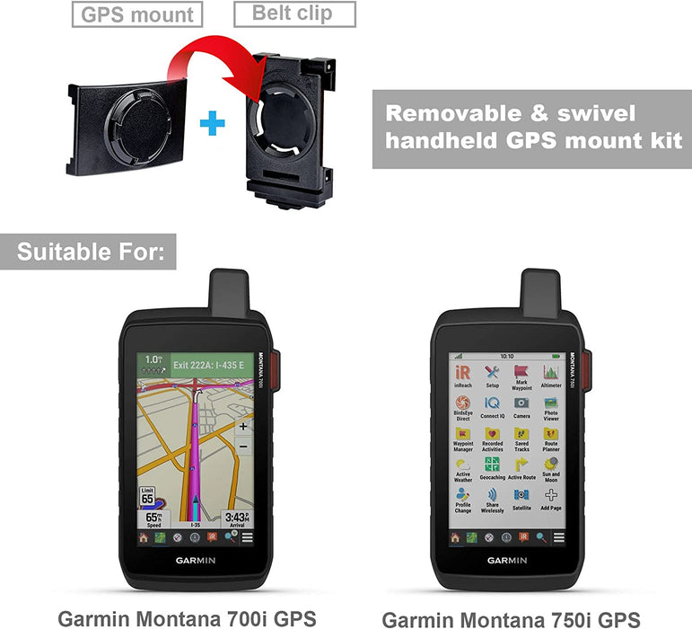 Belt Mount Clip for Garmin Montana 700i / 750i Handheld GPS ( NOT for Other Models, Not for Vehicle)