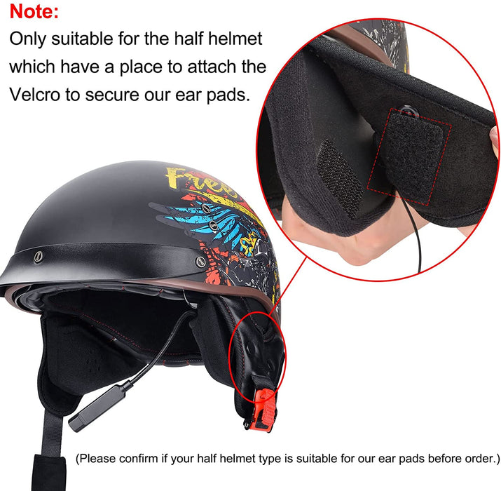 Half Helmet Ear Pads, Half Helmet Speaker Pockets Ear Cover Protection — Products for Health Half Helmet Ear Pads, Half Helmet Speaker Pockets Ear Cover Protection — Products for Health