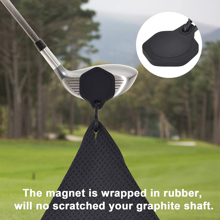 Magnetic Golf Towel, Microfiber Golf Towels with Super Strong Magnet Stick it to Golf Clubs/Cart, No More Bending Over to Pick up Magnetic Towel