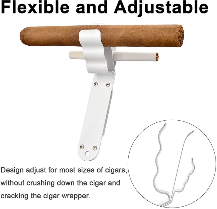 Cigar Holder, Magnetic Golf Cigar Stand can Hold Cigarette, Durable Cigar Clips for Golf Cart, Boating, BBQ Grills,Travel, Come with 2pcs Magic Tape Ties,1pcs Anti-Lost Strap