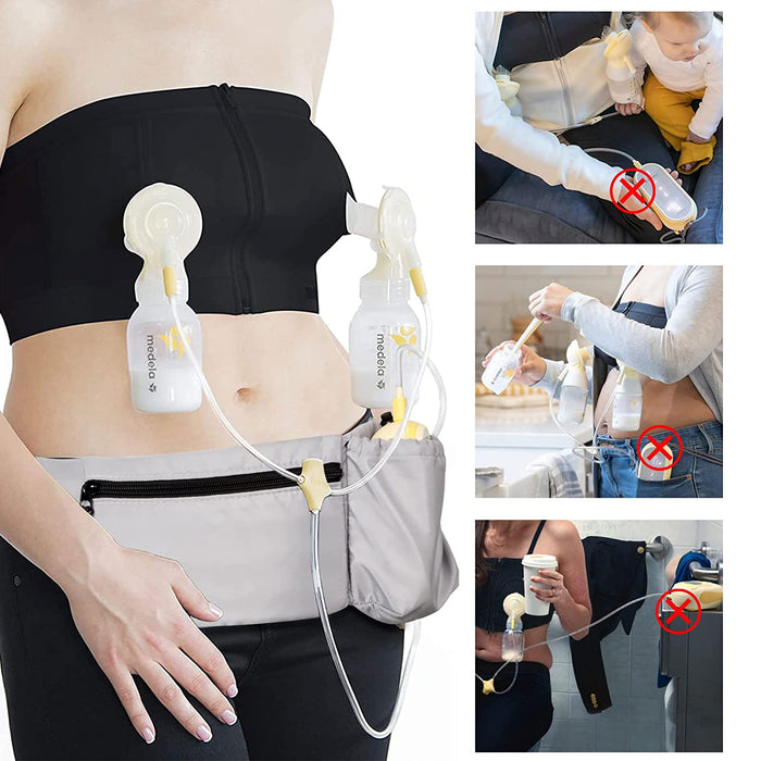 Breast Pump Fanny Pouch for Medela Freestyle Flex Parts, Medela Freestyle Accessories Fanny Bag, Hands Free Fanny Pack Waist Pack with Adjustable Belt, Fits for Working Moms