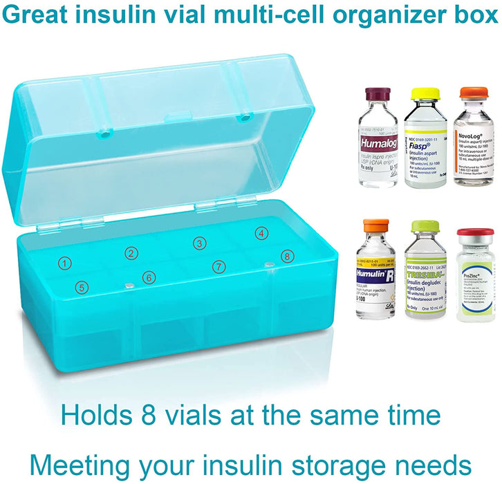  Healvaluefit 8-Holes Medication Vial Storage Box for Fridge,  Insulin Vial Holder Organizer Case Fits Various 5ml-15ml Injectable  Medicines Vials - Green : Industrial & Scientific