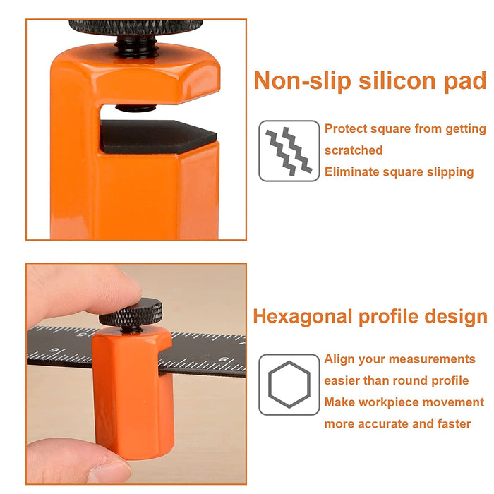 Taller Stair Gauges for Framing Square, Stair Gauge Knob for Layout Attachment Framing Jigs (Orange - 2-Pack)
