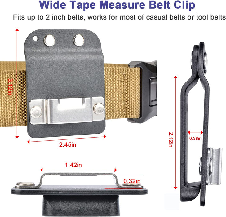 Tape measure holder fits for standard pant belt and 1.5"/1.75"/2" tool belt