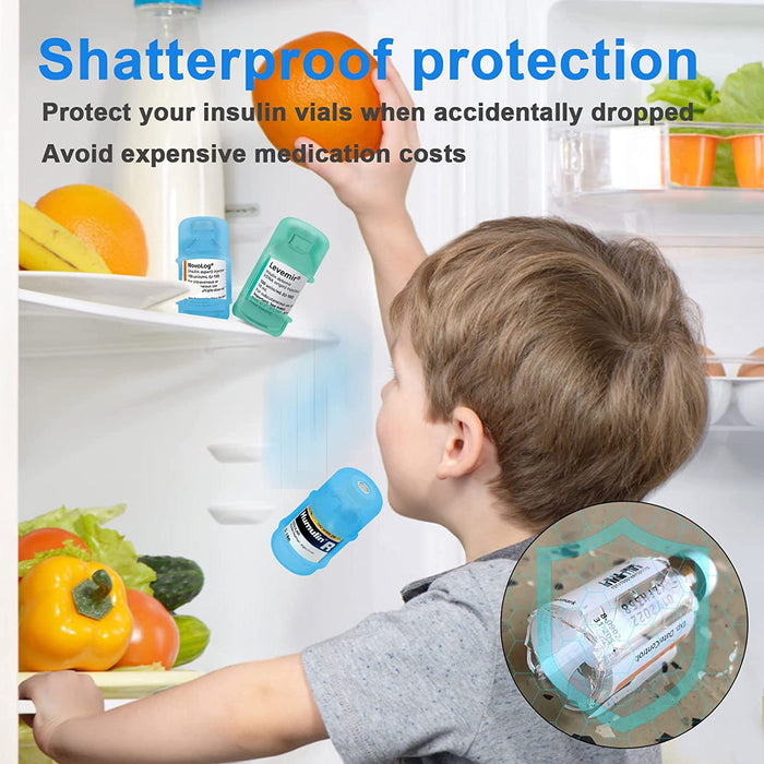 Insulin Vial Protector for Fiasp Humalog Novolog Humulin Novolin Insulin, Diabetes Insulin Silicone Sleeve Vial Holder Case for 10ML Insulin Vials