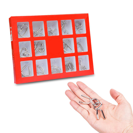 Metal Wire Puzzles Activity for Dementia Alzheimer's Seniors Elderly Memory Loss Product Keep Hands Busy Game Toys Gifts(15 set)