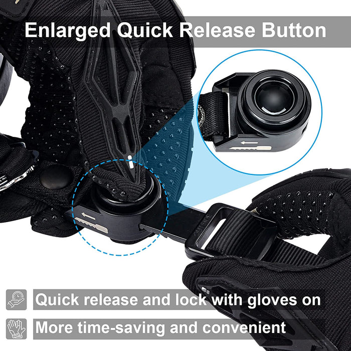 Motorcycle Helmet Quick Release Buckle Kit, Helmet Chin Strap Adapter ONLY for D-RING Half Helmet - Install without Cutting Straps, Easy One-Hand Release While Wearing Gloves