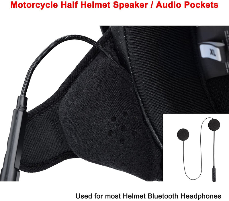 ear pockets for motorcycle helmets Half Helmet Ear Pads, Half Helmet Speaker Pockets Ear Cover Protection — Products for Health