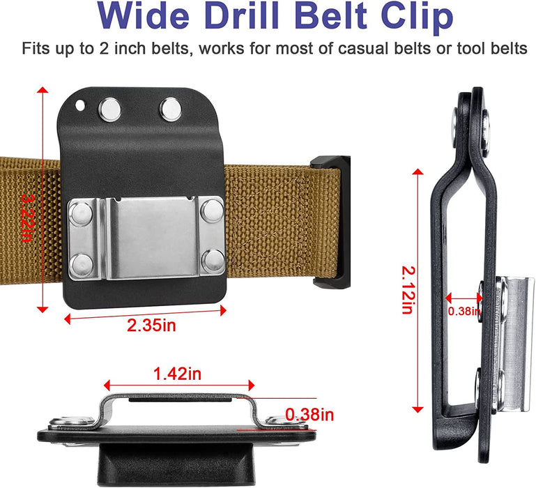 Drill Belt Holder fits for standard pant belt and 1.5"/1.75"/2" tool belt