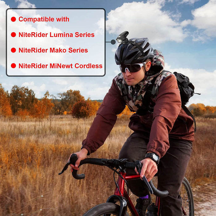 NiteRider Lumina Helmet Mount with 360 Degree Rotating, Adjustable NiteRider Bicycle Helmet Strap Belt Holder for NiteRider Lumina Max/Pro/Boot/Micro Series, Swift/Mako Series