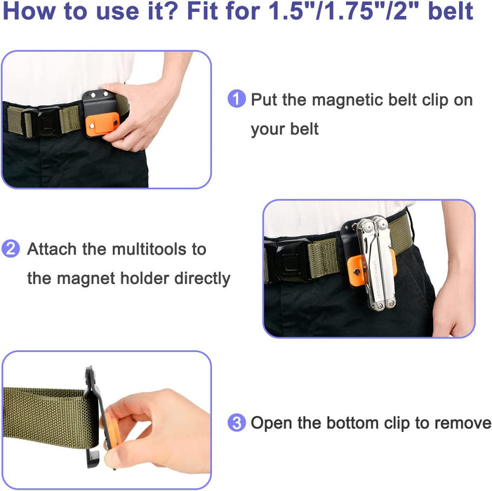 Multi-Tool Clip Case fits for LEATHERMAN Wave Wave+ , Sheath for Leatherman Bit Kit Set, Multitool Bit Driver Extender Magnetic Holder Replacement Blade Holster for 1.5"/1.75"/2" Belt