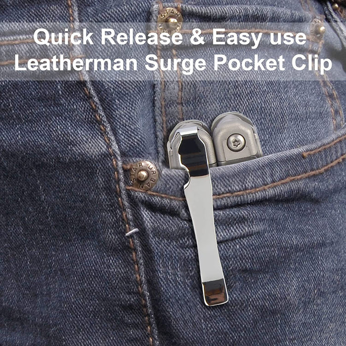 Pocket Clips for Leatherman Surge, Surge Pocket Clip as Leatherman Surge Accessories - (Not for Other Leatherman Models)