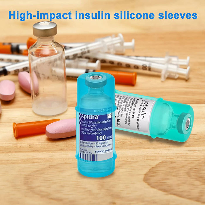 Insulin Vial Protector for Lantus Apidra Admelog Insulin, Diabetes Insulin Silicone Sleeve Vial Holder Case for 10ML Insulin Vials