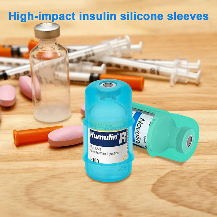 Insulin Vial Protector for Fiasp Humalog Novolog Humulin Novolin Insulin, Diabetes Insulin Silicone Sleeve Vial Holder Case for 10ML Insulin Vials