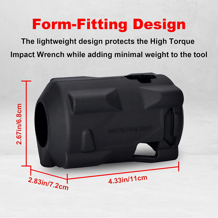 49-16-2554 Impact Driver Protective Boot Fit for Milwaukee M12 Fuel 1/2 (2555-20, 2555P-20) and 3/8 Stubby Impact Wrenches (2554-20)