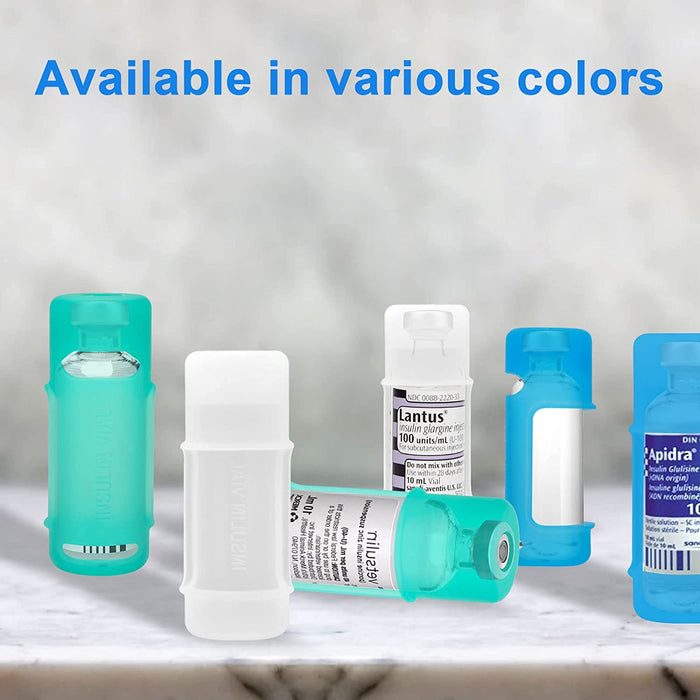 Insulin Vial Protector for Lantus Apidra Admelog Insulin, Diabetes Insulin Silicone Sleeve Vial Holder Case for 10ML Insulin Vials