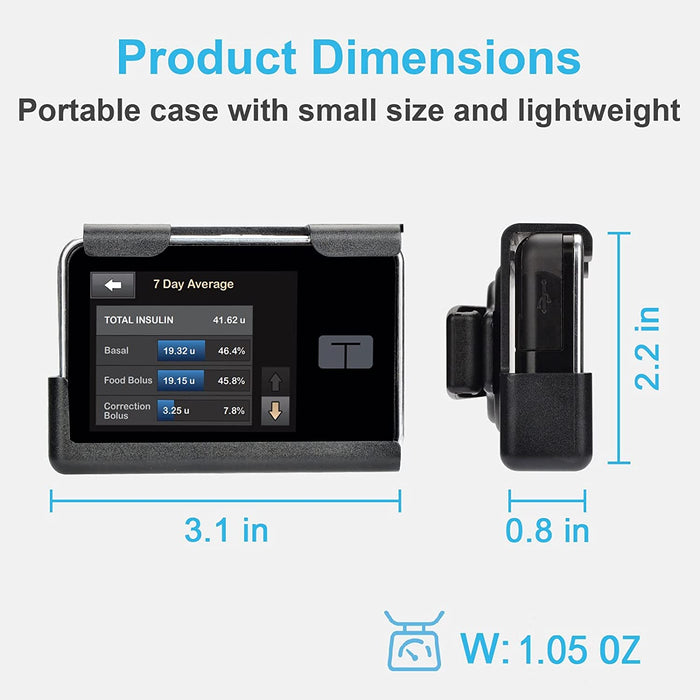 360° Rotating Case for Tandem tslim X2, Insulin Pump Holder for t:Slim/t:Slim G4, t: Holster Belt Clip with Cartridge Removal Tool Not Easy Fall & Break Pump Accessories
