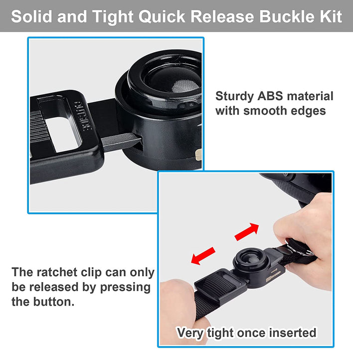 Motorcycle Helmet Quick Release Buckle Kit, Helmet Chin Strap Adapter ONLY for D-RING Half Helmet - Install without Cutting Straps, Easy One-Hand Release While Wearing Gloves